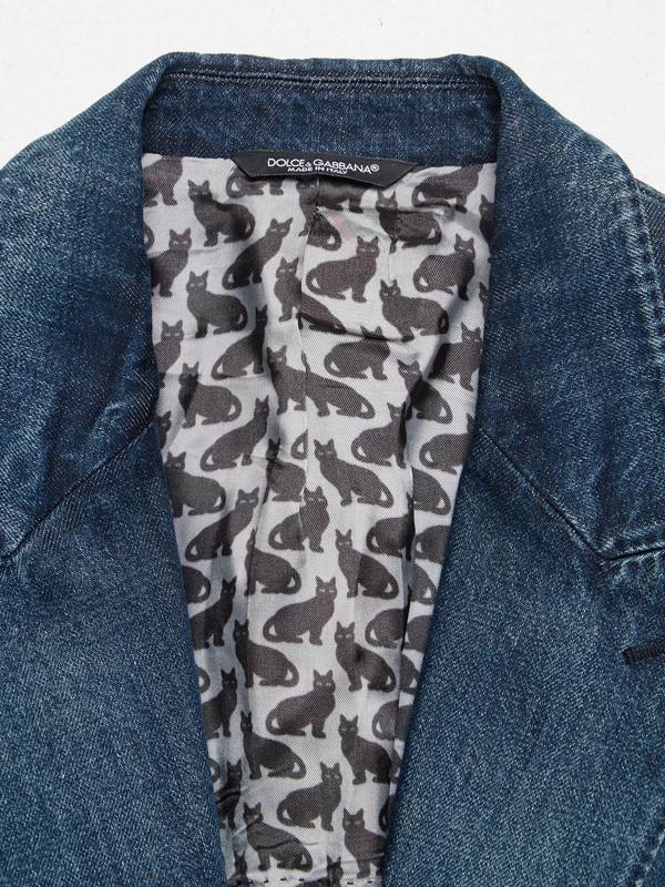 [Pre-Loved] Dolce & Gabbana Navy Denim Blazer Jacket-NAVY