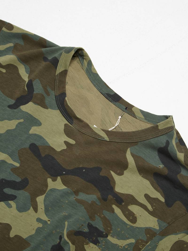 XLサイズAMIRI ALL OVER CAMO CAMP SHIRT グリーン AMIRI Green and Brown Patchwork Camo Shirt Amiri