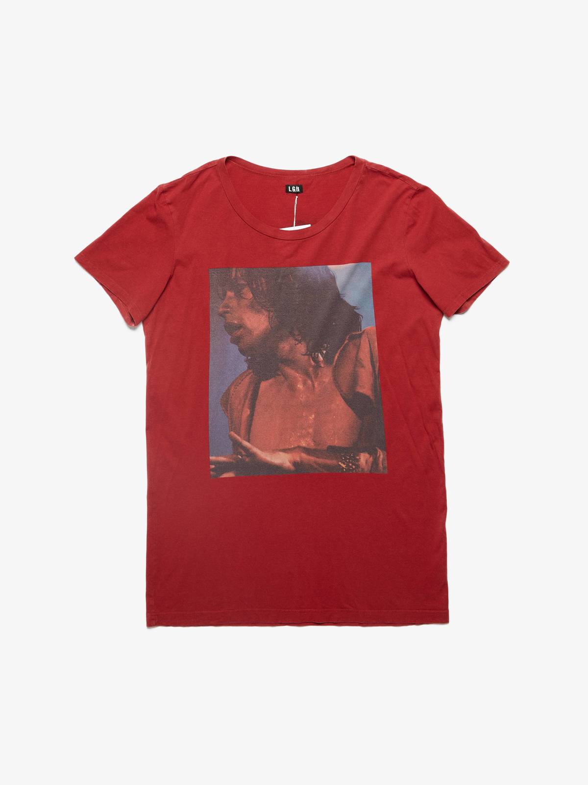 Le Grande Bleu (L.G.B.) M Red Printed Cotton T-Shirt | Garmentory