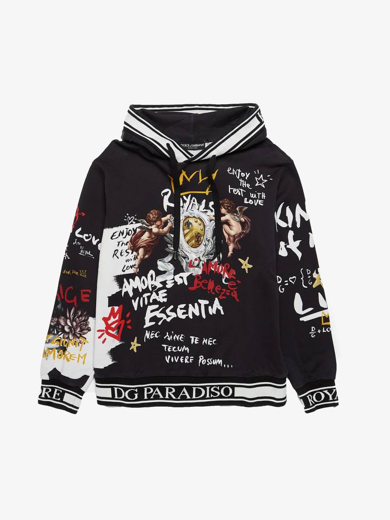 Dolce & Gabbana GRAFFITI パーカー ○関送無料○ Dolce & Gabbana Graffiti Zip Up Hooded Jacket M NEW W