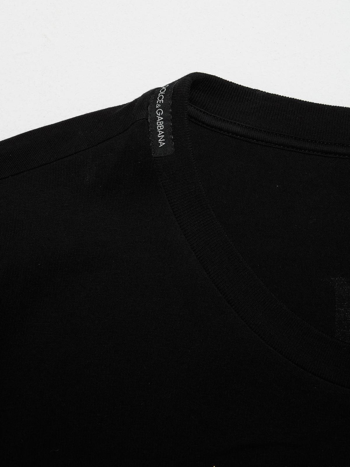 Pre-Loved] Dolce & Gabbana M Black Sacro Amore Patched CottonT