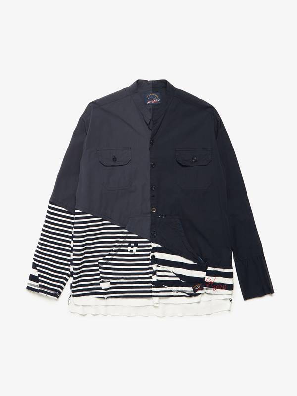 Pre - Loved] Greg Lauren X Paul & Shark 50 / 50 Striped Woven 