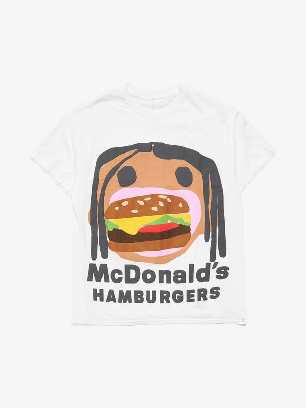 Cactus Jack X Travis Scott "McDonalds's Hamburgers" Front And Back Printed  T-shirt | Garmentory