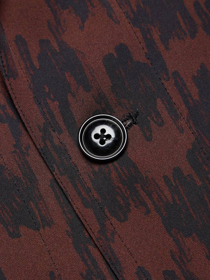 [Pre Loved] Dries Van Noten Printed Viscose Blazer Jacket - Brown 