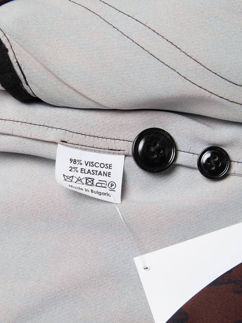 [Pre Loved] Dries Van Noten Printed Viscose Blazer Jacket - Brown 