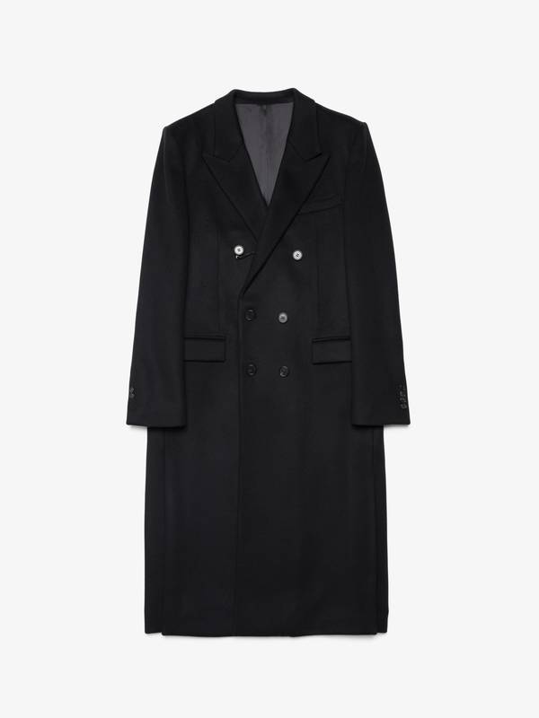 Pre Loved] Double Breasted Wool Coat Black Garmentory