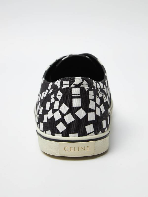 Pre - Loved] Celine X Hedi Slimane Unorganized Squares Low Lace Up