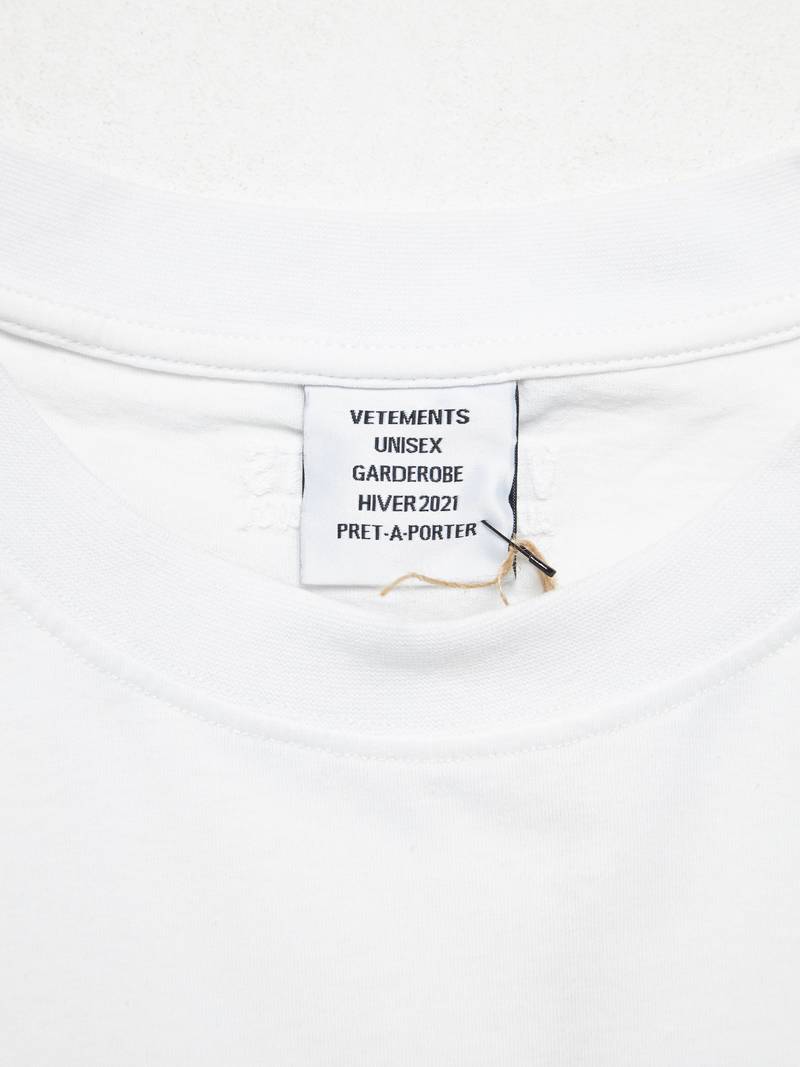 Vetements White No Photo Printed Cotton T-Shirt | Garmentory