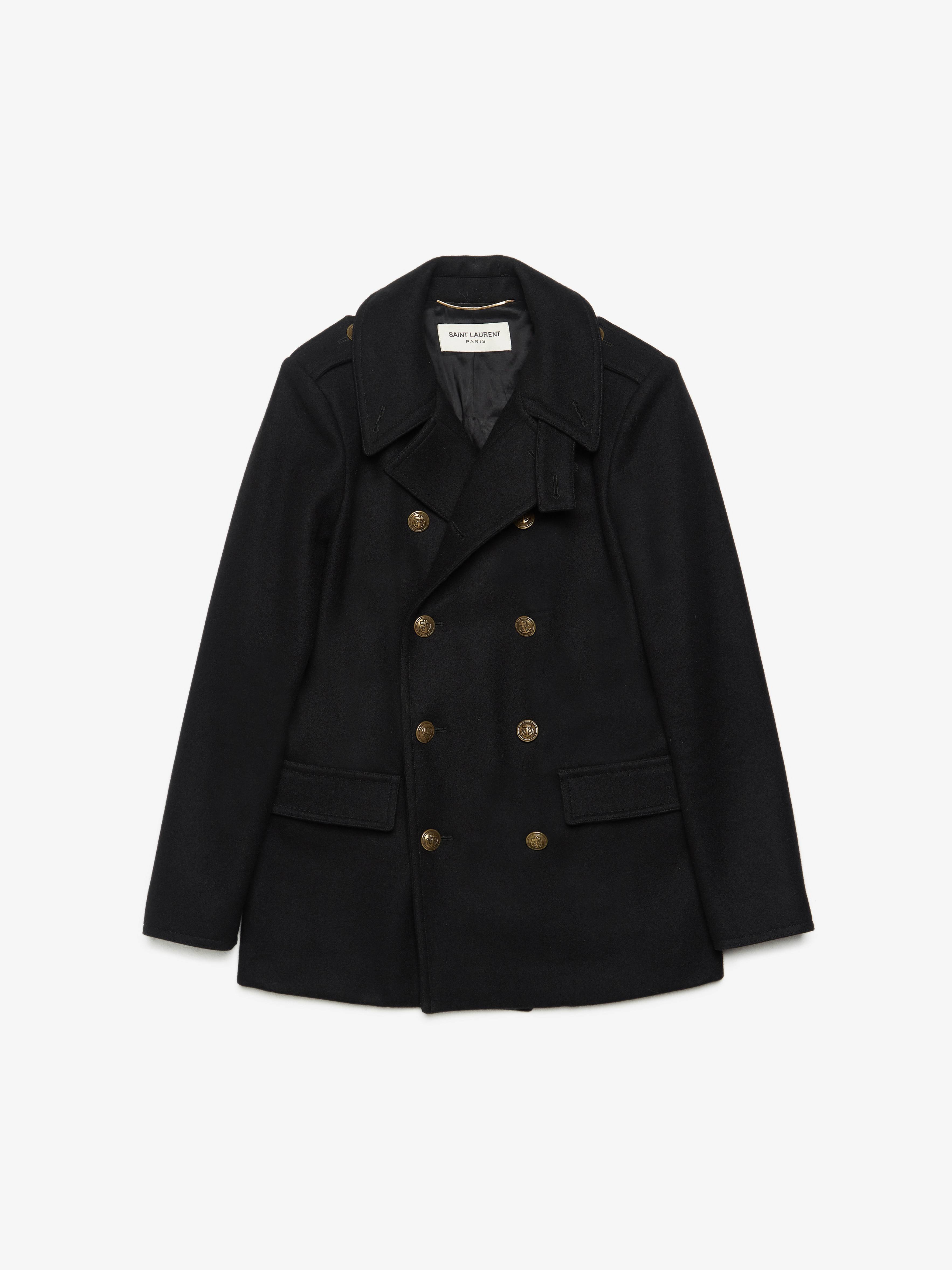 Saint Laurent Paris X Hedi Slimane M Black Double Breasted Officer