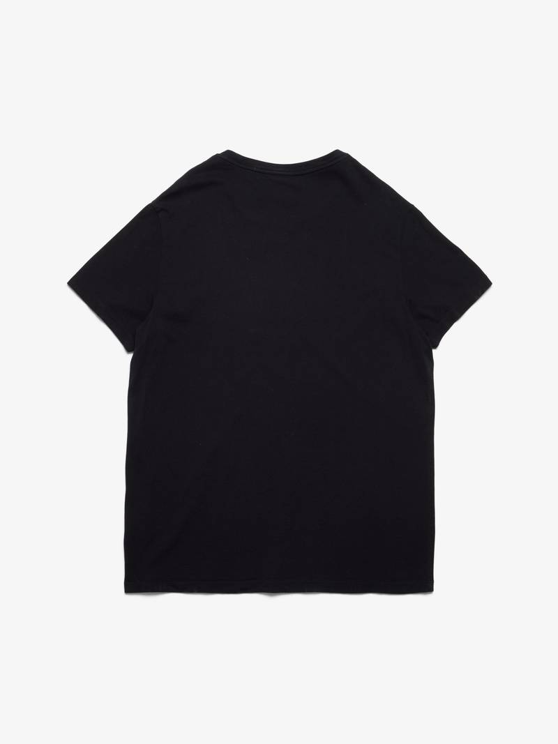 Pre-Loved] Burberry Golden Logo Embroidered Black Cotton T