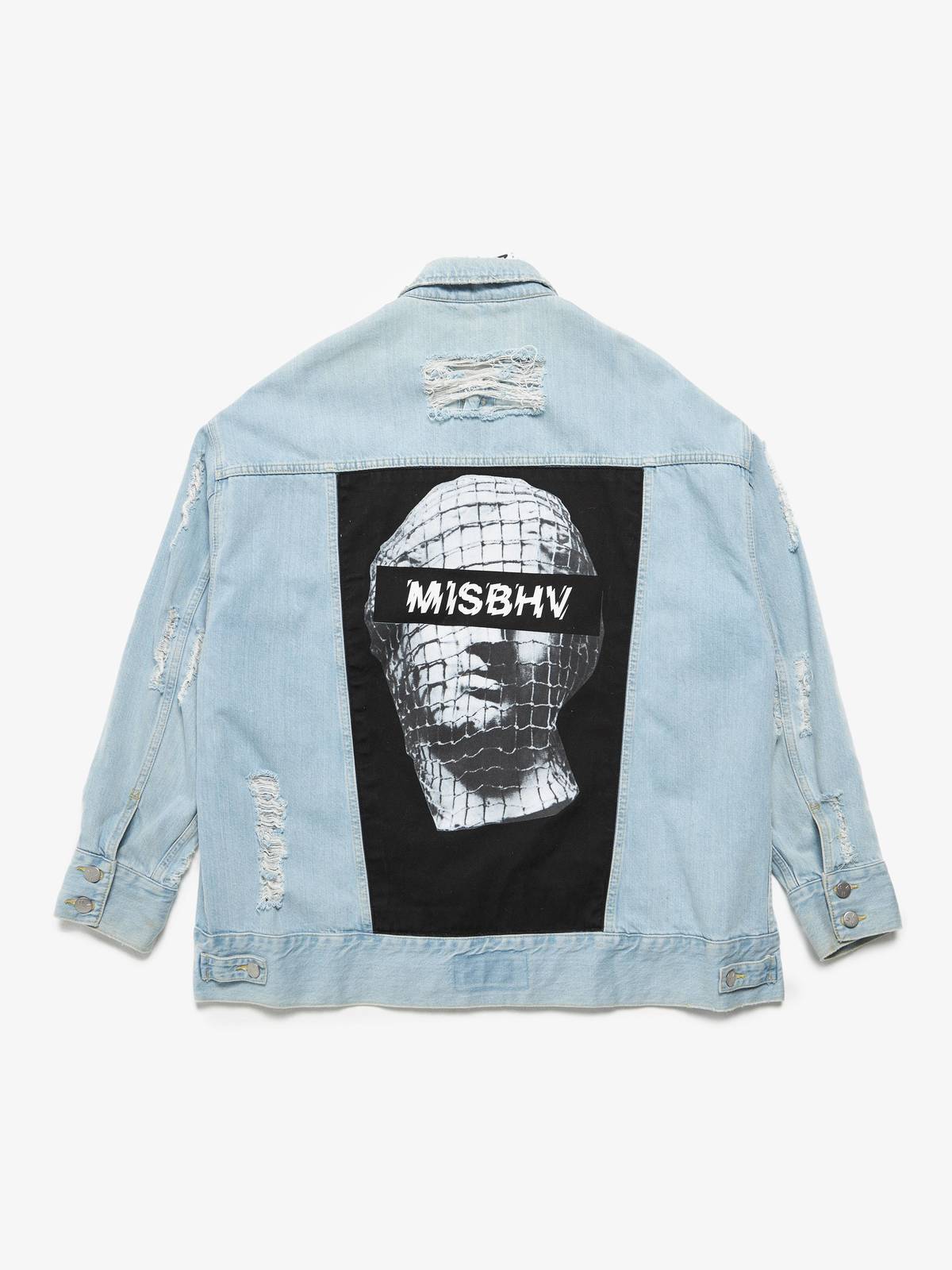 Pre-Loved] Misbhv Distressed Patched Denim Jacket Garmentory