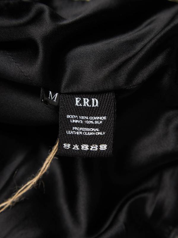 [Pre-Loved] Enfants Riches Deprimes Leather Contrast Sleeve Detailed Jacket-BLACK