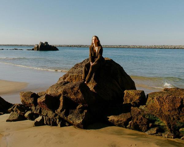 Mijeong Park Ribbed Knit Long Coat - Brown