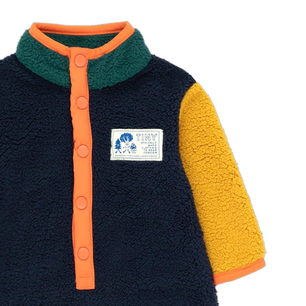 Kids Tinycottons Color Block Polar Onepiece - Deep Blue