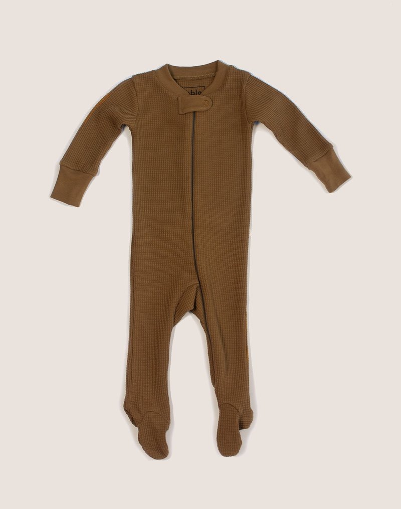 Kids Noble Organic Waffle Footie Sleeper - Moss