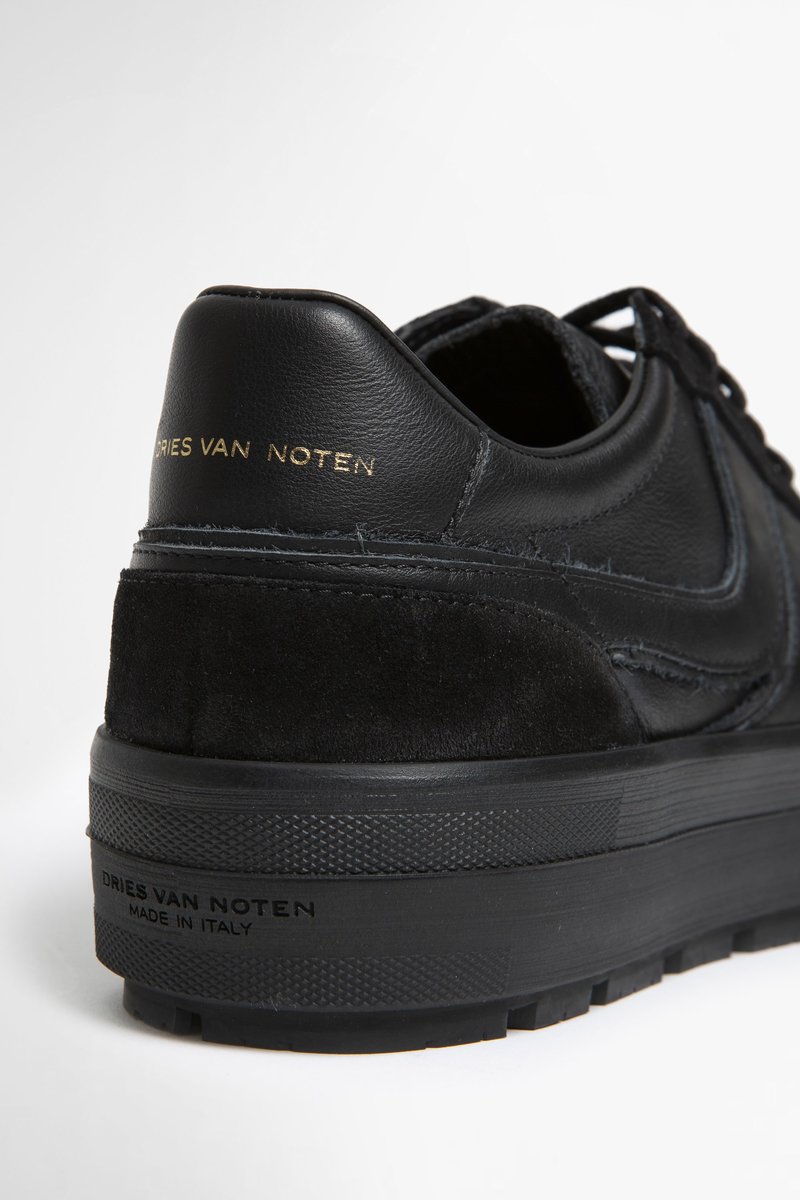 Dries Van Noten leather sneakers - Black | Garmentory