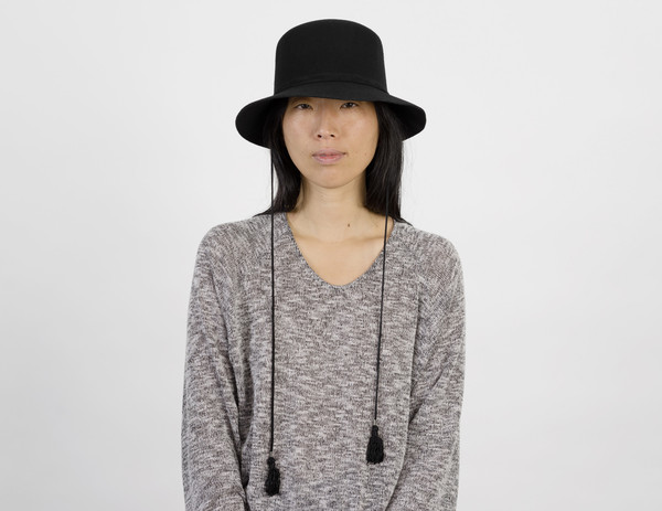 Handmade wool felt hat with Silk tassles new Handmade Felt Hat Wool With Silk. From Merino and BFL Wool  main image 4