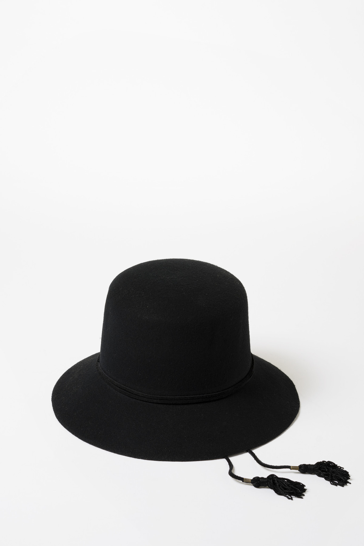 Clyde Flat Top Hat with Two Tassels Garmentory