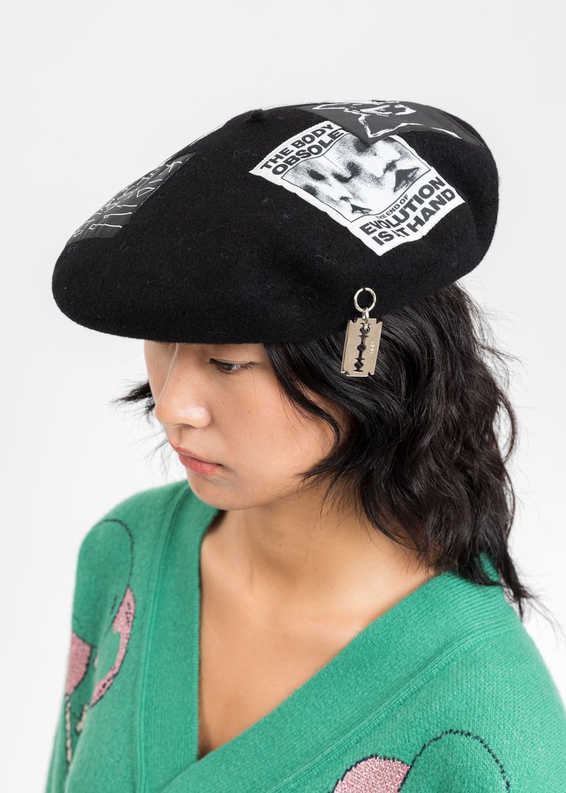 KIDILL × CA4LA Big Beret - Black | Garmentory