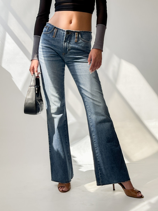 Vintage Dolce & Gabbana Baby Flare Denim - blue | Garmentory