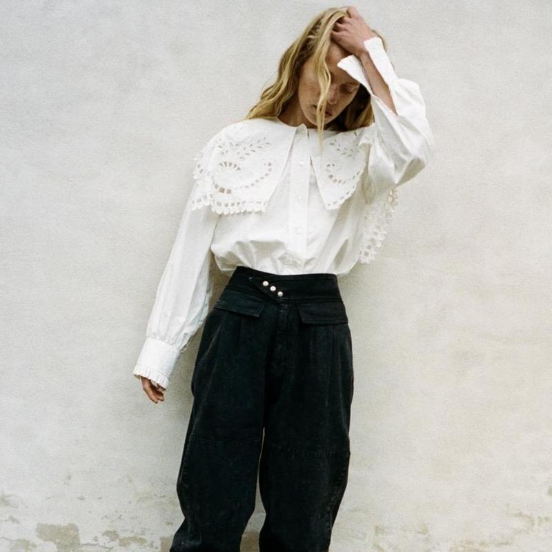 Sea NY Santos Eyelet Cotton Blouse - White | Garmentory