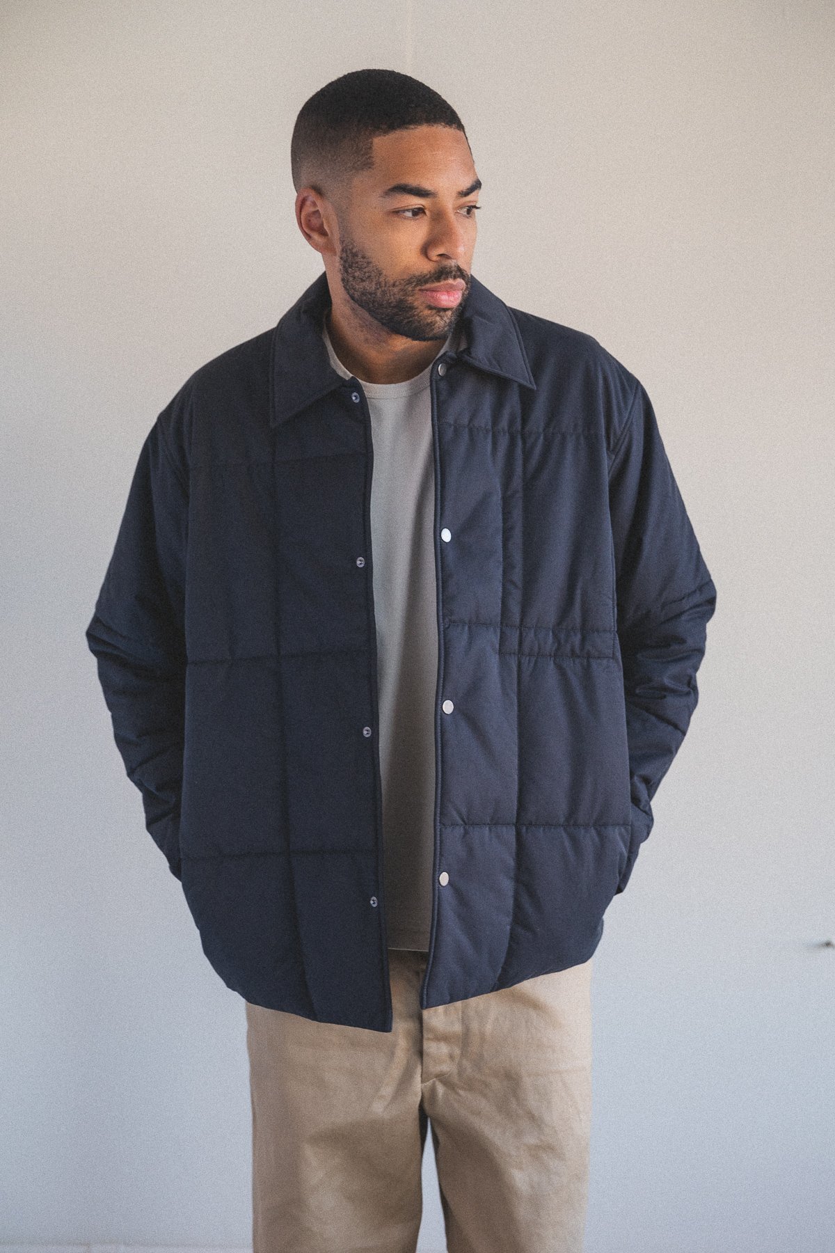 ジャケット・アウター makkyENNOY PADDED NYLON SETUP NAVY L N-1 Deck Jacket - Navy / Brown – Dehen 1920