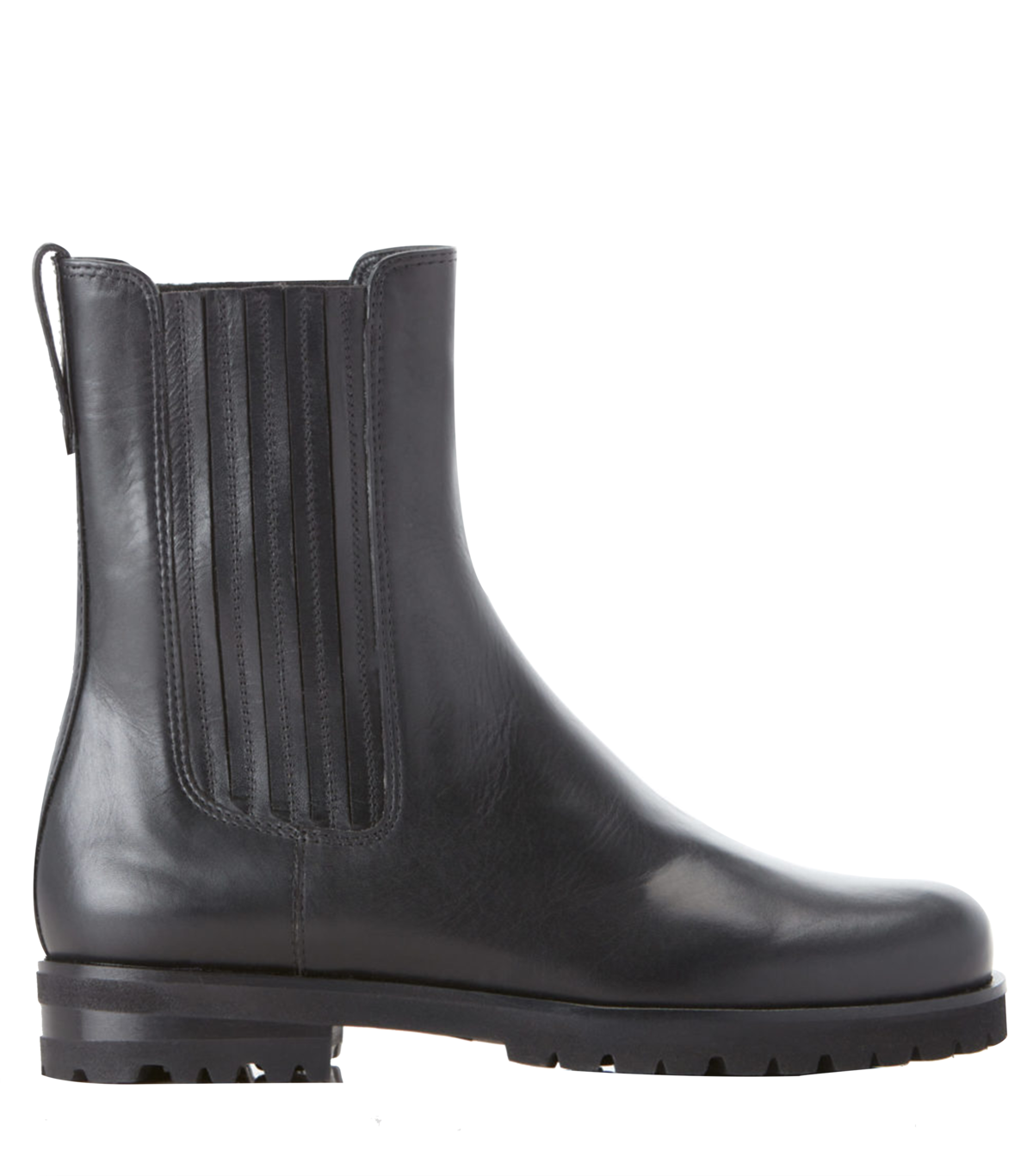 Marion Parke Chelsea Utility Leather Flat Lug Sole Bootie - Black - Image 3 of 5