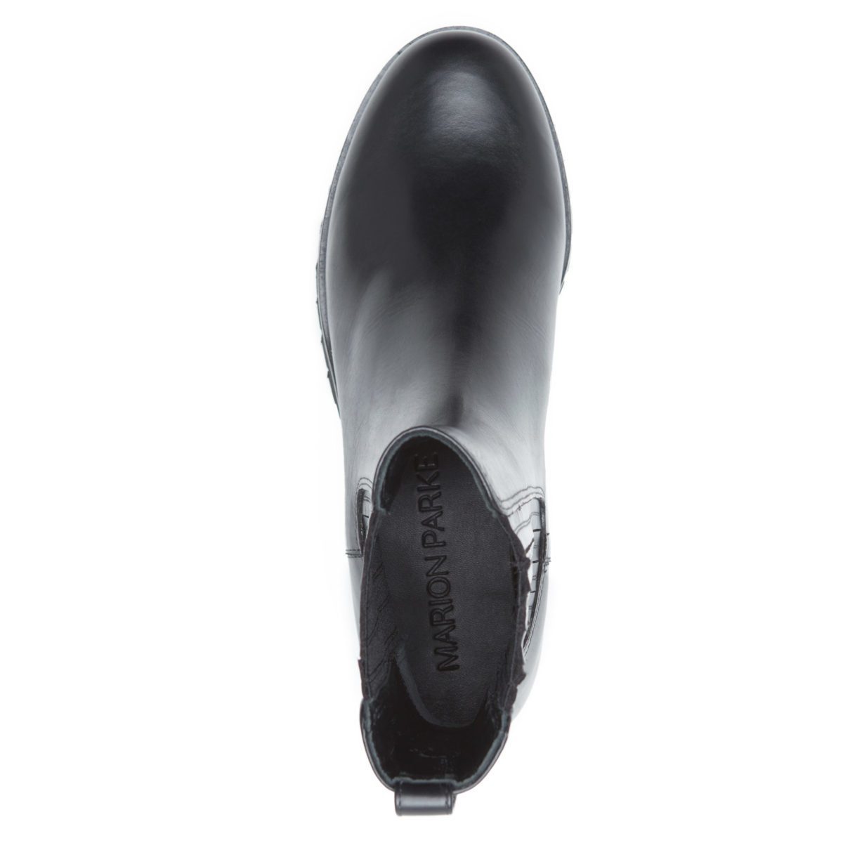 Marion Parke Chelsea Utility Leather Flat Lug Sole Bootie - Black - Image 5 of 5