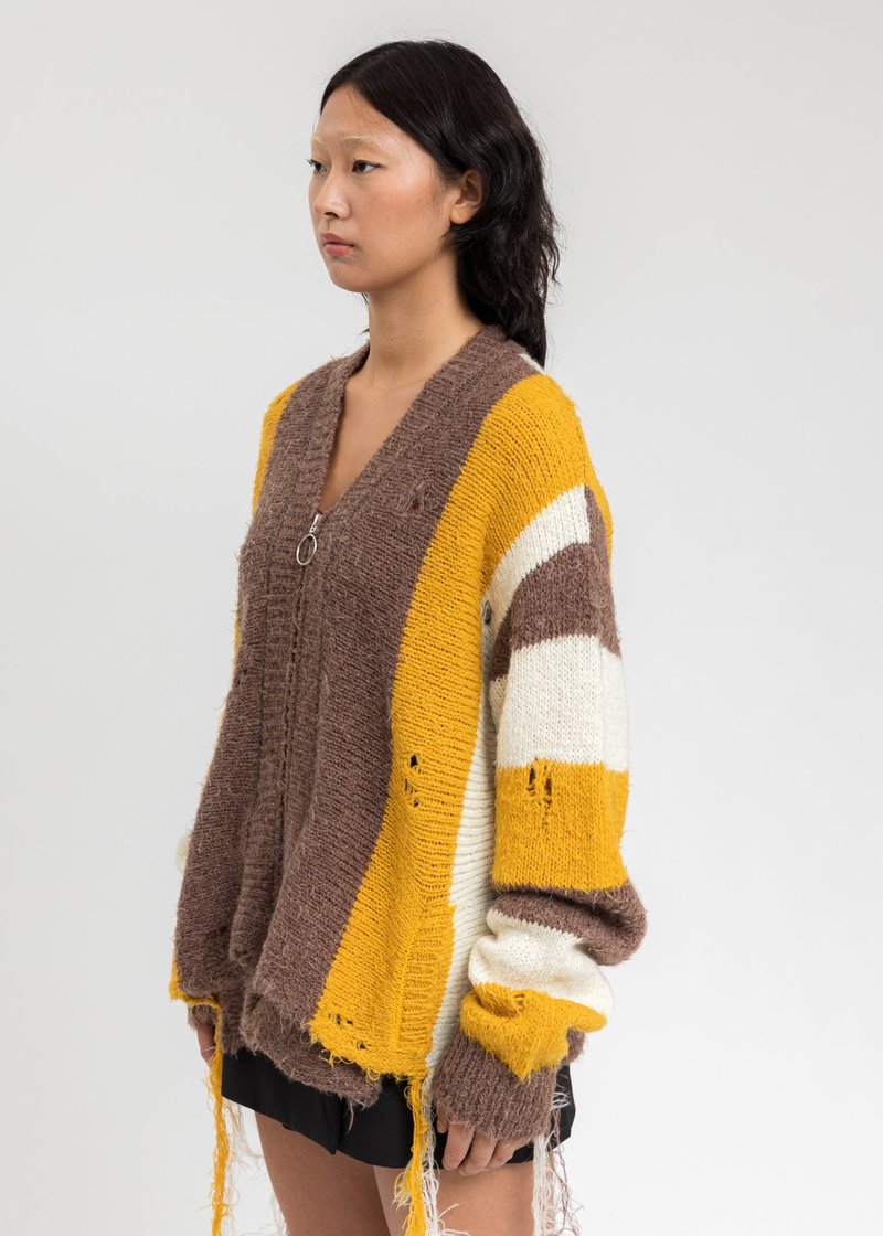 doublet カーディガン doublet / ダブレット】ZIP UP STRIPE CARDIGAN Doublet Zip Up Stripe