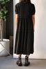 R13 Shredded Relaxed Midi Dress - Black - Thumbnail 3