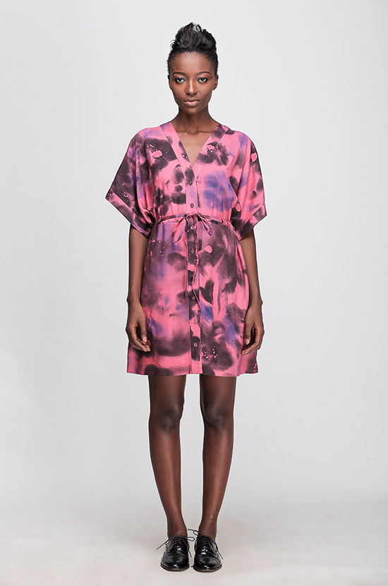 Osei-Duro Toss Kimono in Lava Osei-Duro Toss Kimono in Lava