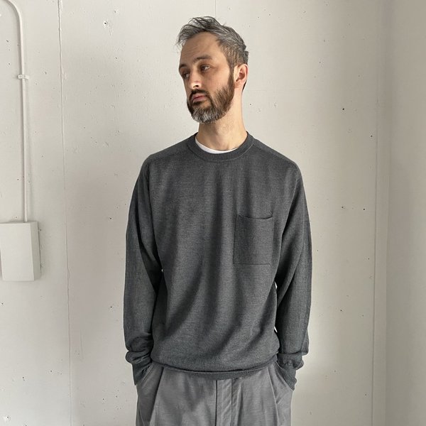 Pocket Knit sweater - Blue Grey 