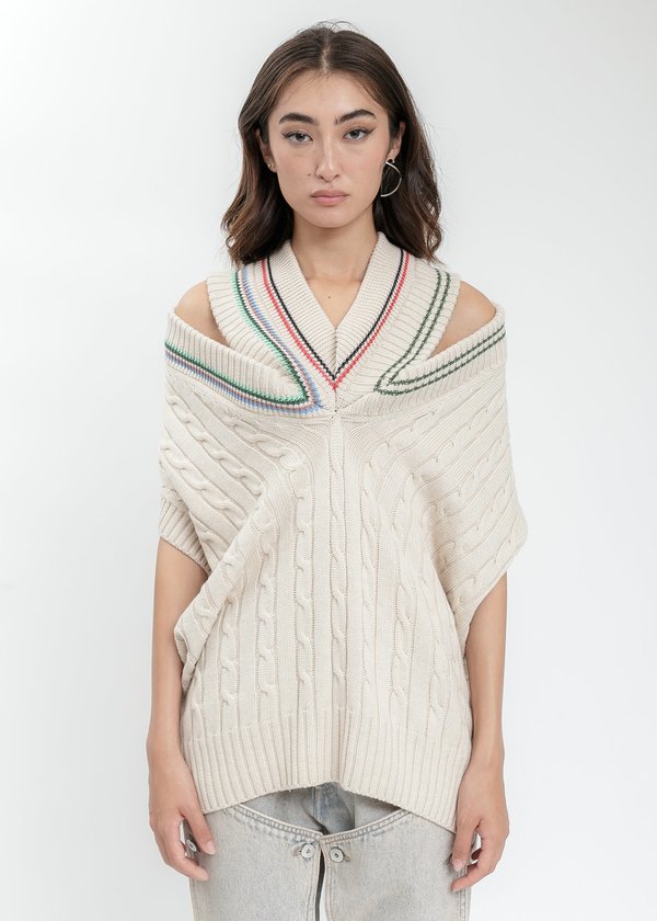 Y/project Triple Collars Cricket Vest - Beige | Garmentory