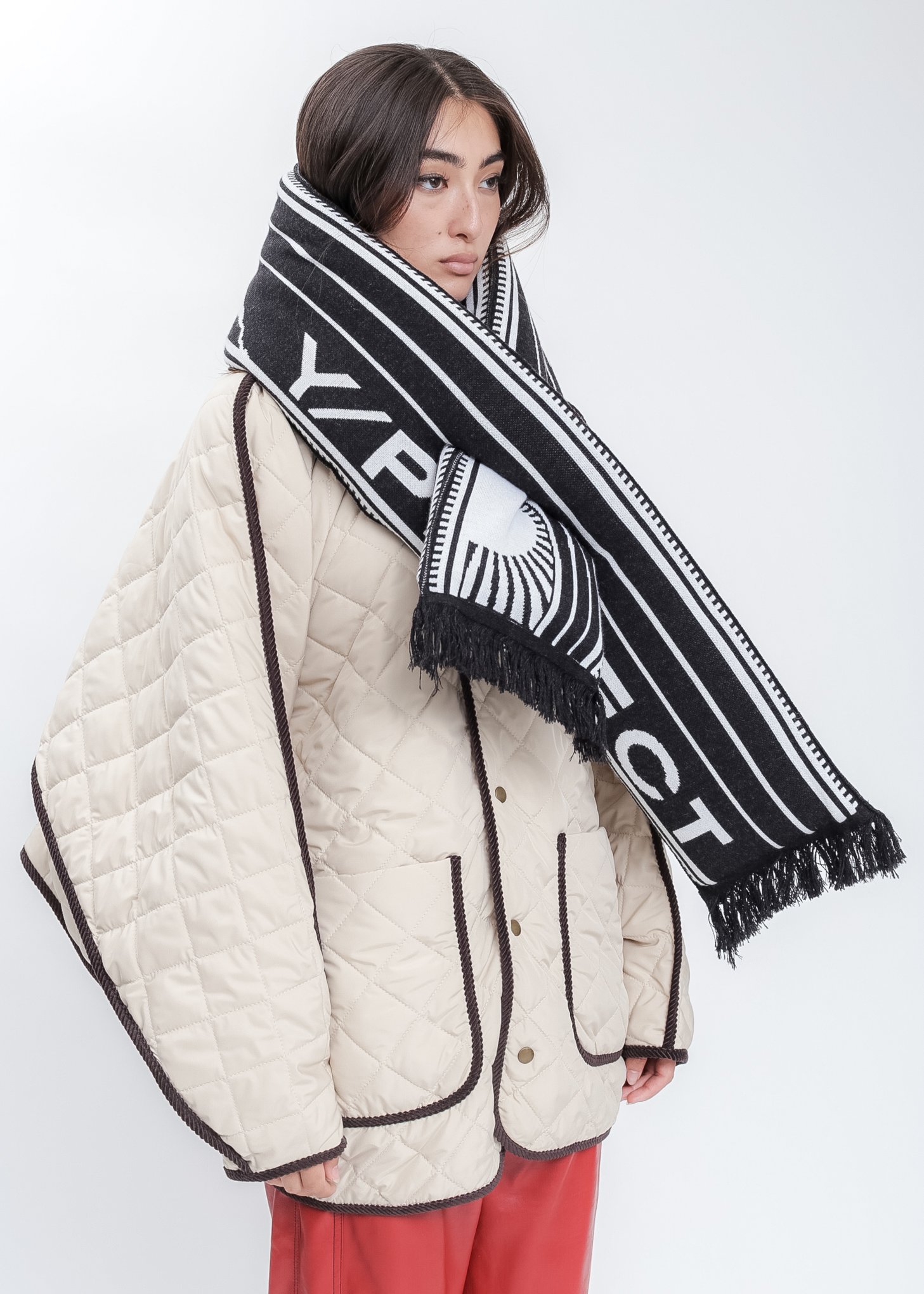 Y/project Pillow Scarf - Black/White | Garmentory