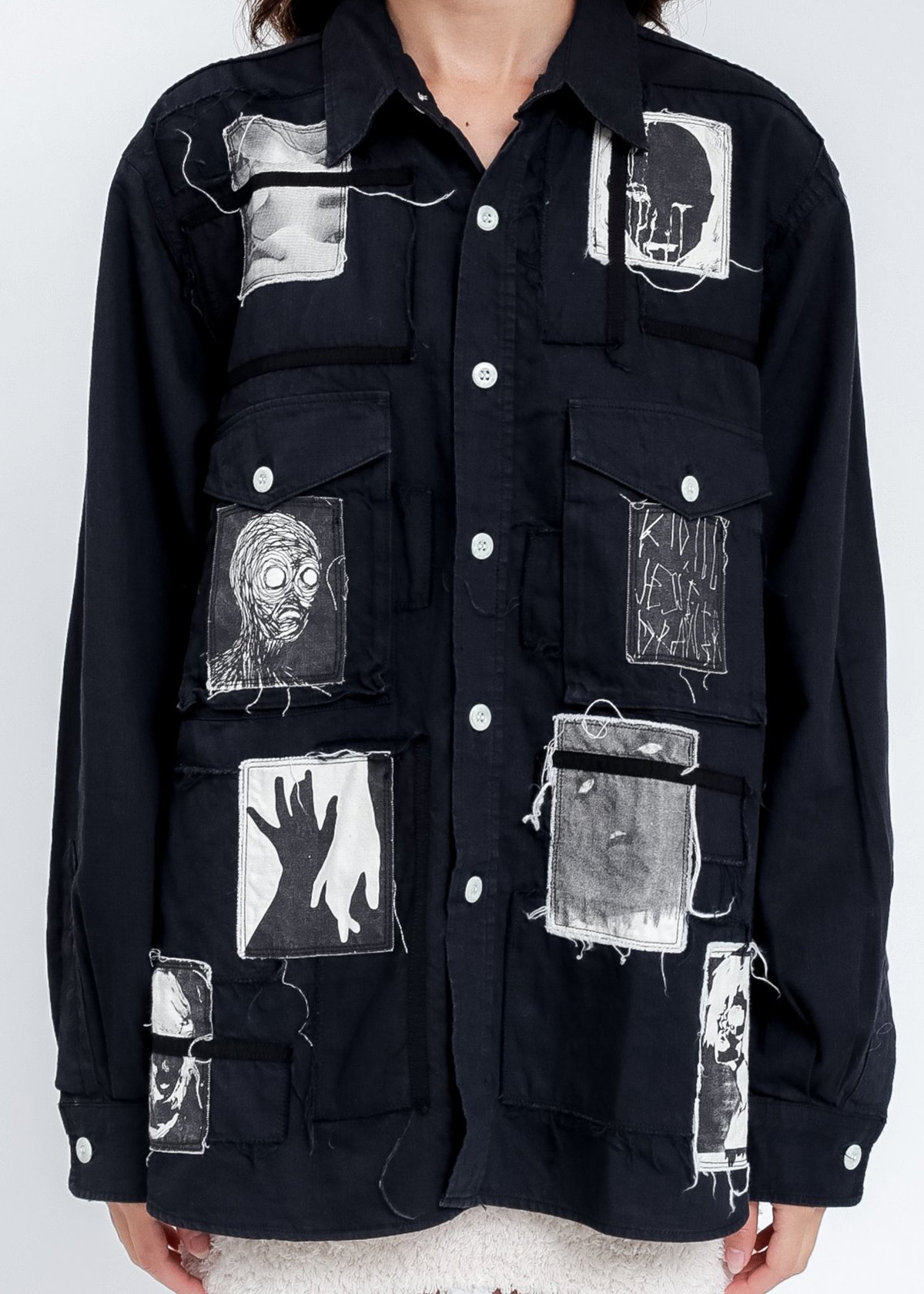 KIDILL × EDWIN Patch Denim Shirts - Black | Garmentory