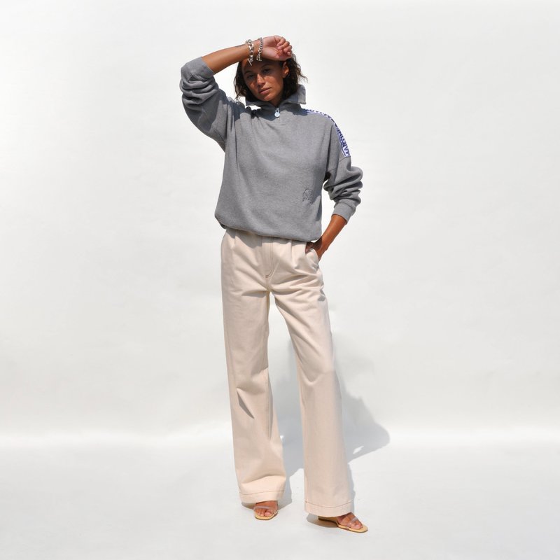 Martine Rose Ribbed Zip Track Top - Gray | Garmentory