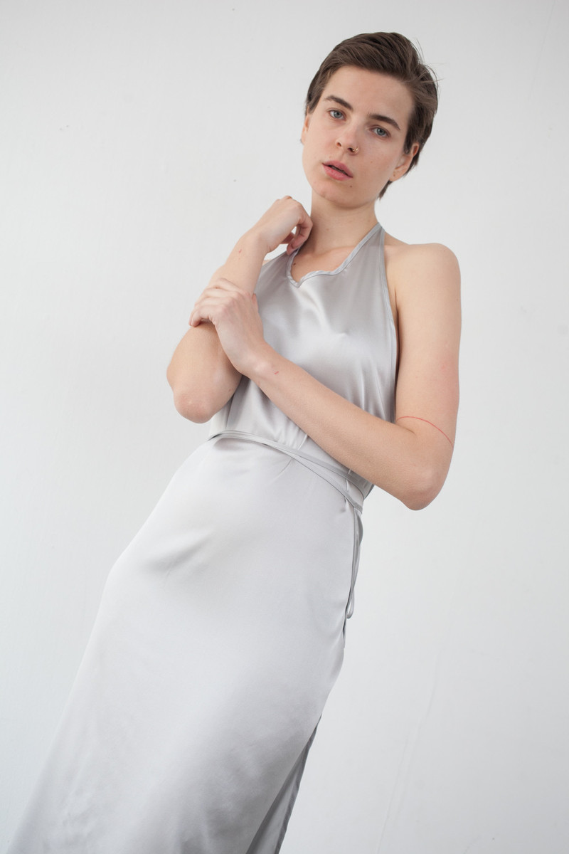 Baserange Apron Dress in Silver