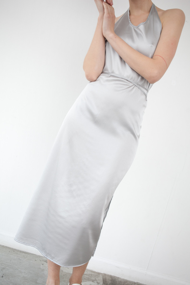 Baserange Apron Dress in Silver