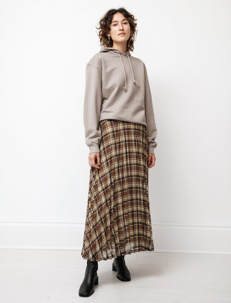 AURALEE チェック柄 プリーツスカート Auralee Wool Recycled Poly Sheer Cloth Pleated Skirt - Check