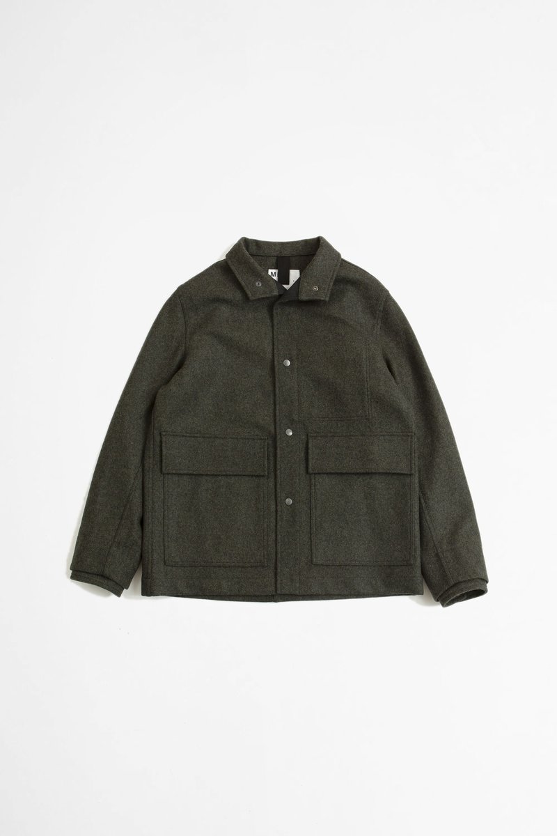 Margaret Howell Miners coarse wool melton jacket - forest | Garmentory