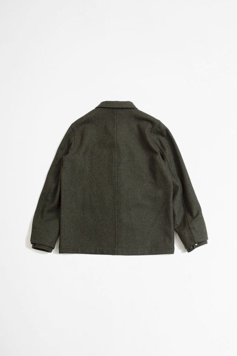Margaret Howell Miners coarse wool melton jacket - forest | Garmentory