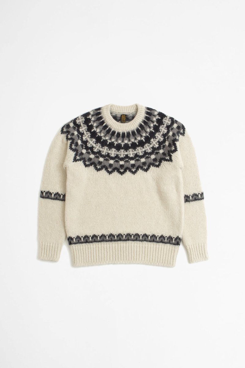 BATONER “Mohair nordic crew neck knit” BATONER MOHAIR NORDIC CREW