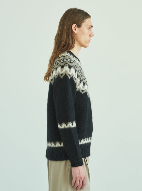 Batoner Mohair Nordic Crew Neck - Navy | Garmentory Batoner Mohair Nordic Crew Neck - Navy | Garmentory