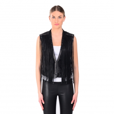 LAMARQUE Brittany Leather Fringed Vest LAMARQUE Brittany Leather Fringed Vest