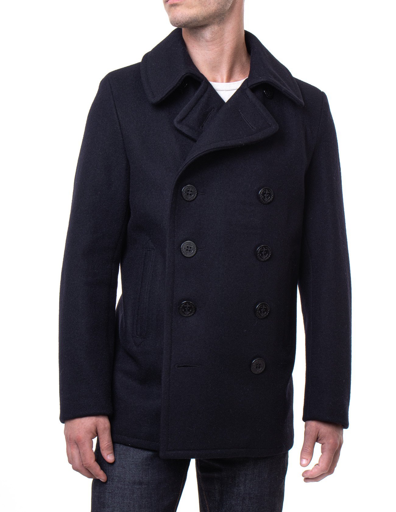 schott navy wool peacoat