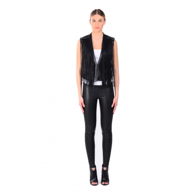 LAMARQUE Brittany Leather Fringed Vest LAMARQUE Brittany Leather Fringed Vest