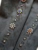 Kapital 14oz BLACK Denim 5P MONKEY CISCO STUDS pants - Black - Thumbnail 7