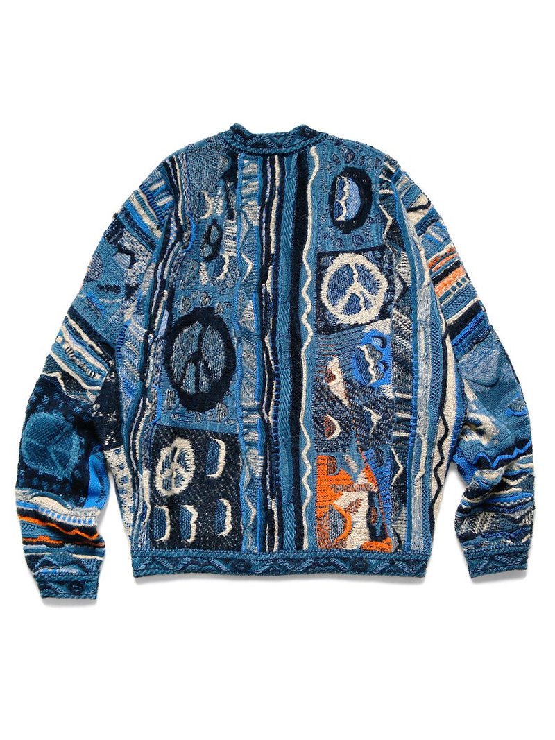 KAPITAL 7G BORO GAUDYクルーセーター Kapital 7G BORO GAUDY Knit Sweater - Navy | Garmentory