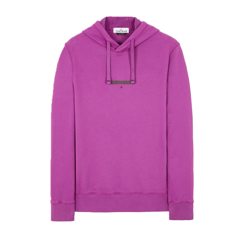 Stone Island Brushed Cotton Fleece Sweatshirt Magenta Men