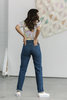 Carleen Two-Tone Jeans - Dark Blue - Thumbnail 3